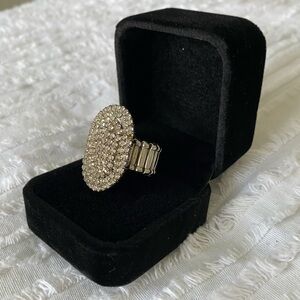 Rhinestone Diamond ring bling vintage costume size 6.5